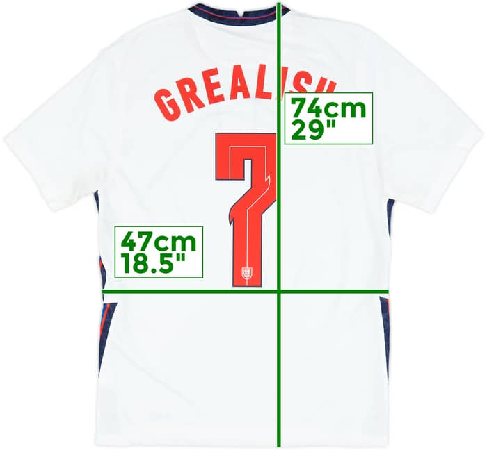 2020-22 England Home Shirt Grealish #7 - 8/10 - (M)