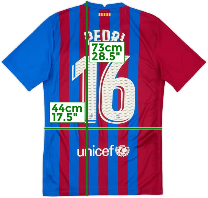 2021-22 Barcelona Home Shirt Pedri #16 - 10/10 - (S)