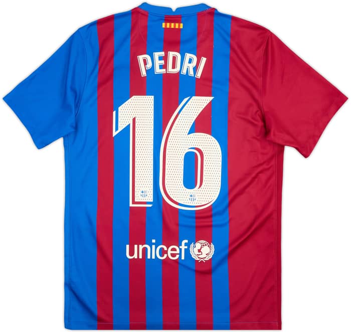 2021-22 Barcelona Home Shirt Pedri #16 - 10/10 - (M)