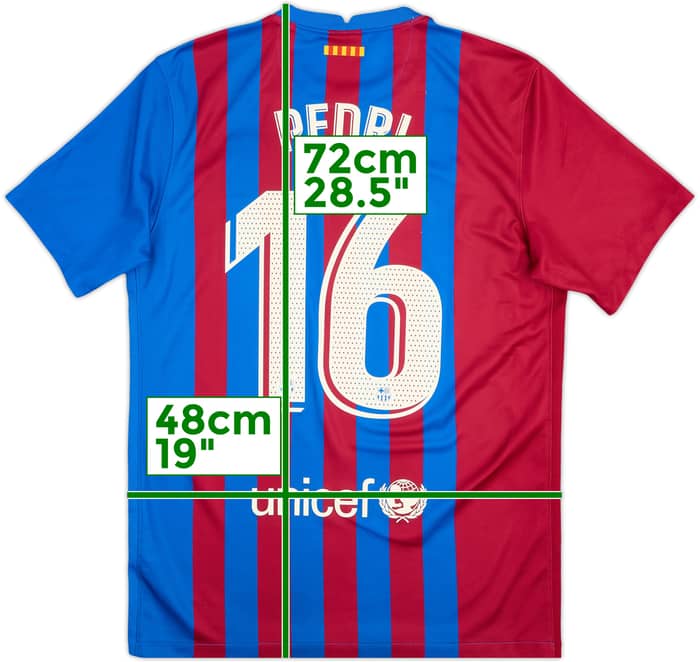 2021-22 Barcelona Home Shirt Pedri #16 - 10/10 - (M)