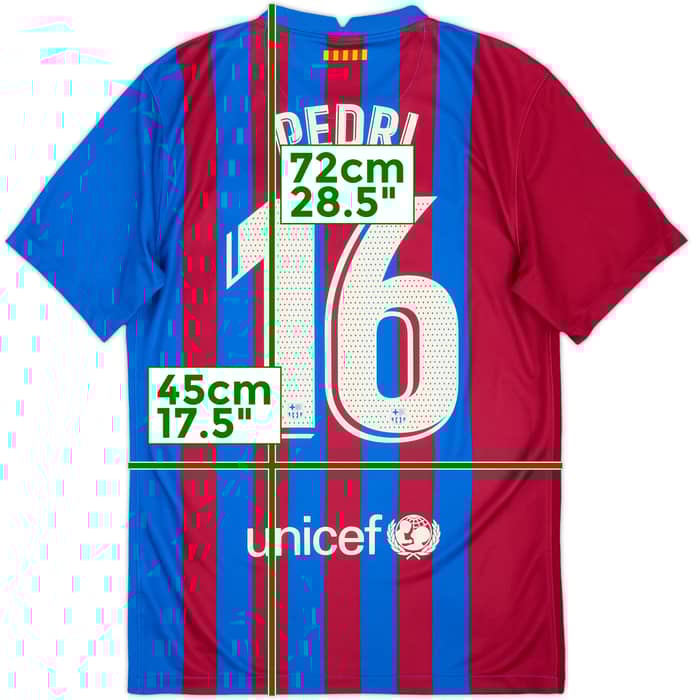 2021-22 Barcelona Home Shirt Pedri #16 - 10/10 - (S)