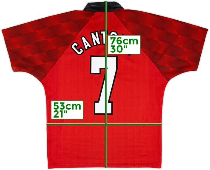 1996-98 Manchester United Home Shirt Cantona #7 - 8/10 - (M)