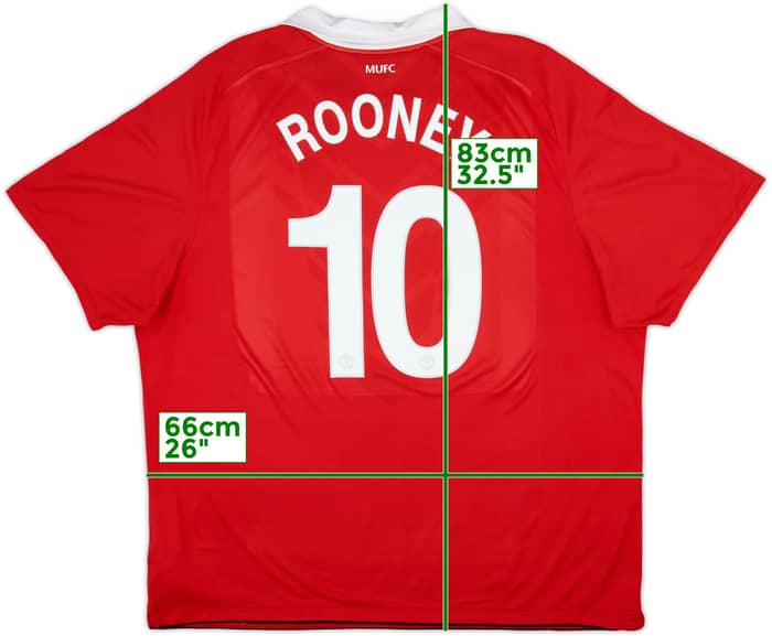 2010-11 Manchester United Home Shirt Rooney #10 - 8/10 - (3XL)