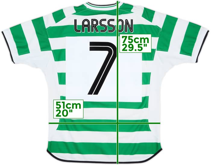 2001-03 Celtic Home Shirt Larsson #7 - 5/10 - (L)