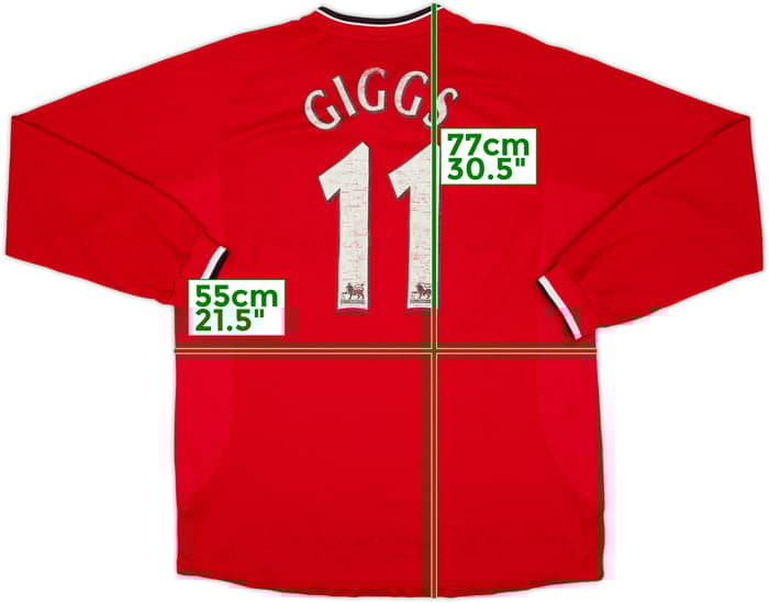 2000-02 Manchester United Home L/S Shirt Giggs #11 - 5/10 - (L)