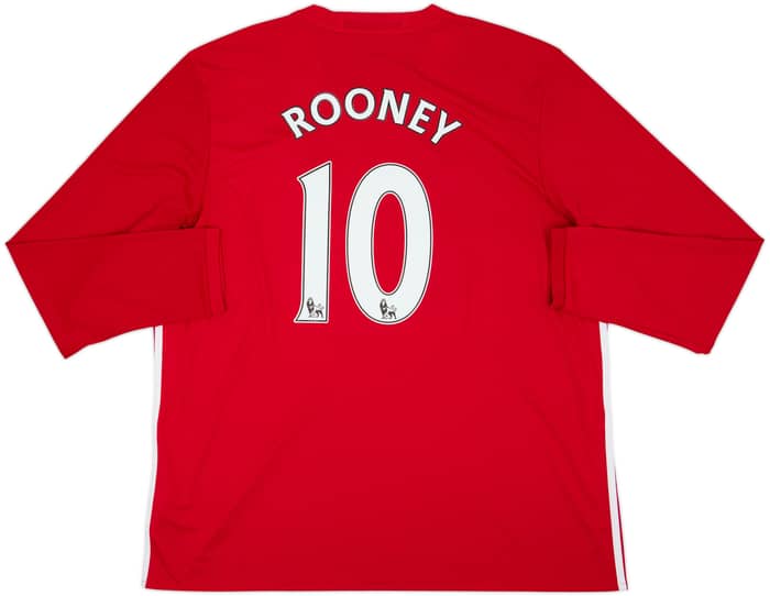 Camiseta de local del Manchester United 2016-17 L/S Rooney #10 - 8/10 - (XXL)