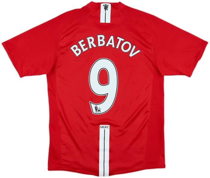 2007-09 Manchester United Home Shirt Berbatov #9 - 8/10 - (S)