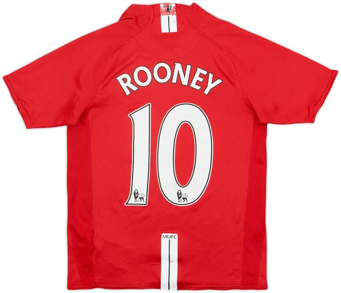 2007-09 Manchester United Home Shirt Rooney #10 - 4/10 - (L.Boys)