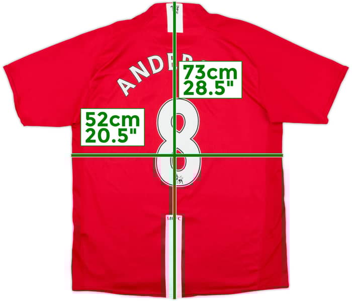 2007-09 Manchester United Home Shirt Anderson #8 - 7/10 - (L)