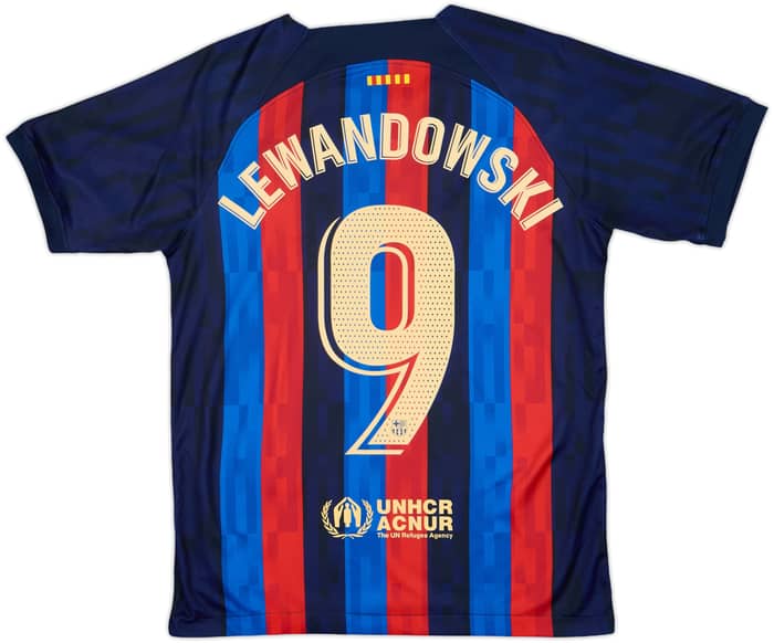 2022-23 Barcelona Home Shirt Lewandowski #9 - 8/10 - (M)