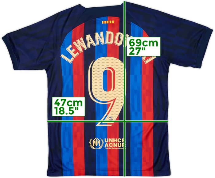 2022-23 Barcelona Home Shirt Lewandowski #9 - 8/10 - (M)