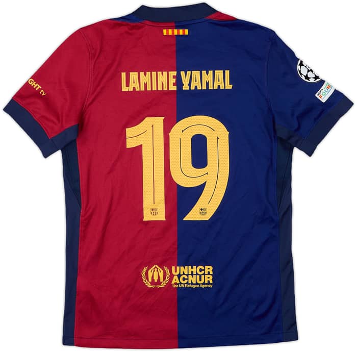 2024-25 Barcelona Home Shirt Lamine Yamal #19 - 6/10 - (L.Boys)