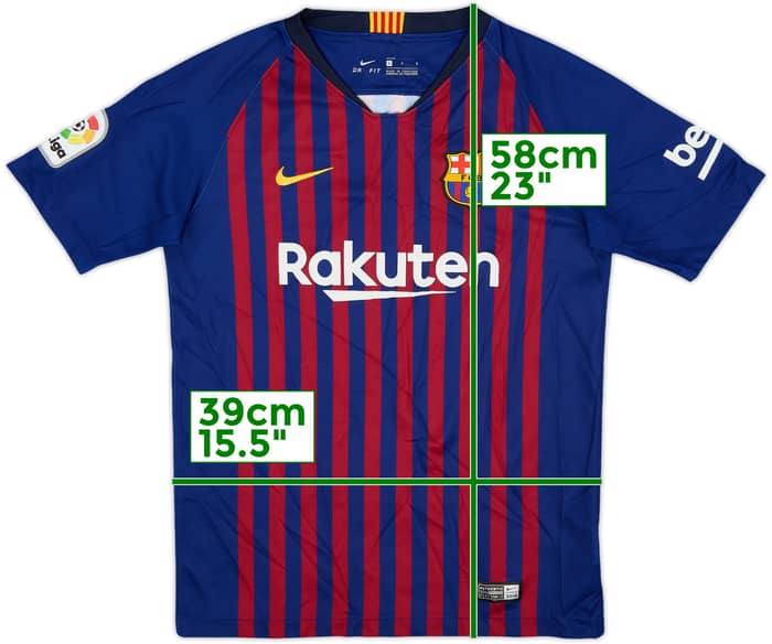 2018-19 Barcelona Home Shirt - 8/10 - (L.Boys)