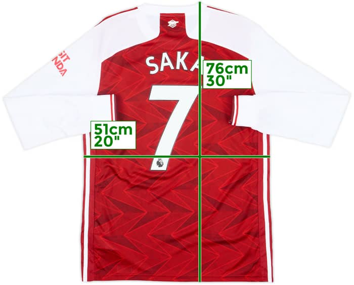 2020-21 Arsenal Home L/S Shirt Saka #7 - 7/10 - (M)