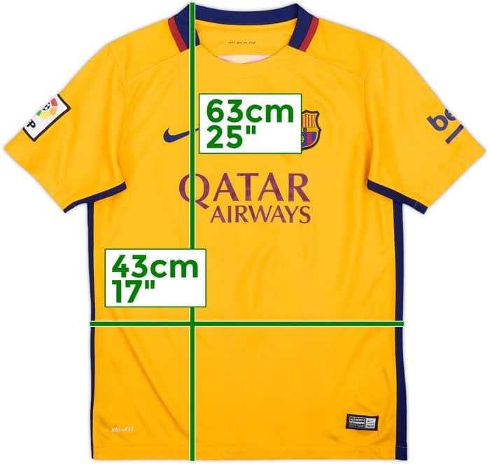 2015-16 Barcelona Away Shirt - 9/10 - (L.Boys)
