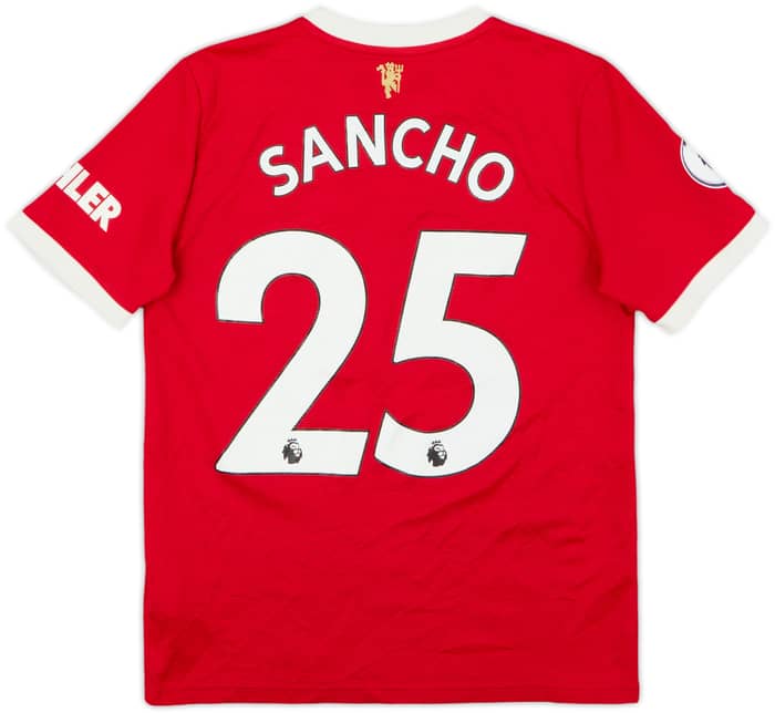 2021-22 Manchester United Home Shirt Sancho #25 - 8/10 - (L.Boys)