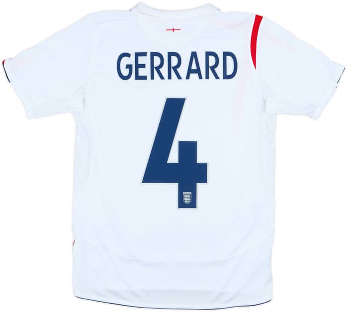 2005-07 England Home Shirt Gerrard #4 - 6/10 - (XL.Boys)