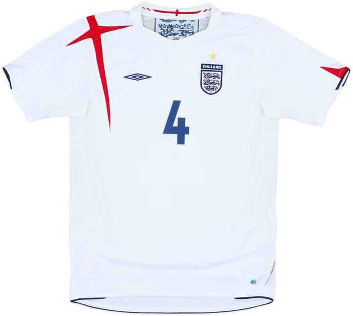 2005-07 England Home Shirt Gerrard #4 - 6/10 - (XL.Boys)