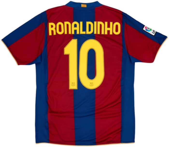 2007-08 Barcelona Home Shirt Ronaldinho #10 - 7/10 - (M)