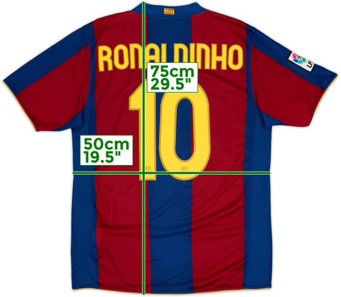 2007-08 Barcelona Home Shirt Ronaldinho #10 - 7/10 - (M)
