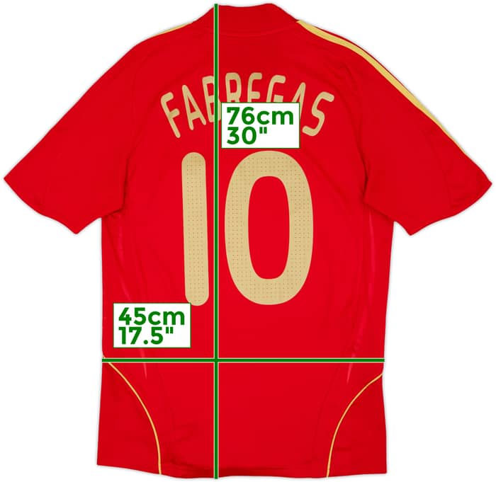 2007-09 Spain Home Shirt Fabregas #10 - 8/10 - (S)