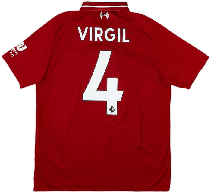 2018-19 Liverpool Home Shirt Virgil #4 - 6/10 - (S)