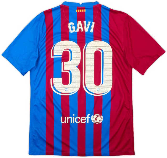 2021-22 Barcelona Home Shirt Gavi #30 - 8/10 - (M)
