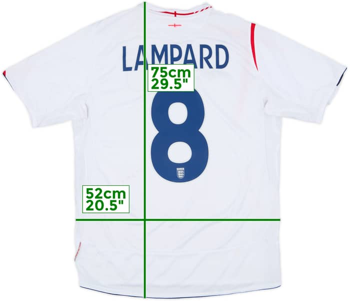 2005-07 England Home Shirt Lampard #8 - 5/10 - (L)