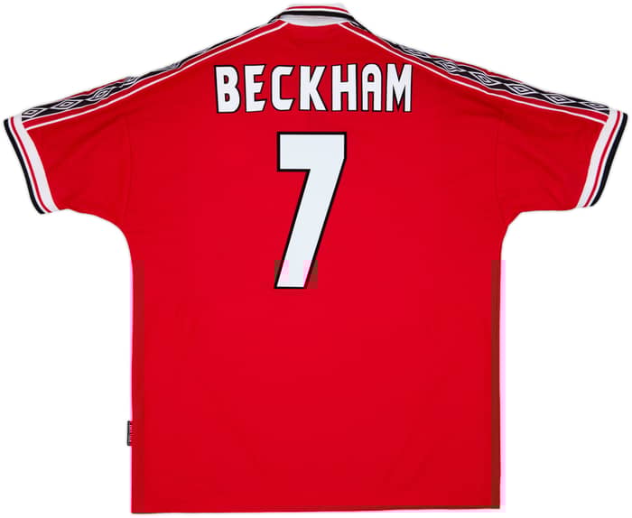 1998-00 Manchester United 'UEFA Champions League Winners' Home Shirt Beckham #7 - 8/10 - (XL)