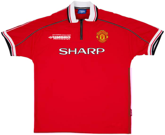 1998-00 Manchester United 'UEFA Champions League Winners' Home Shirt Beckham #7 - 8/10 - (XL)