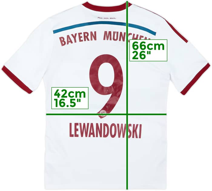 2014-15 Bayern Munich Away Shirt Lewandowski #9 - 7/10 - (XL.Boys)