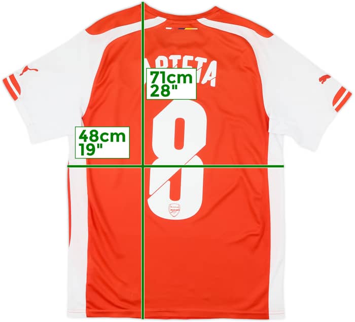 2014-15 Arsenal Home Shirt Arteta #8 - 9/10 - (S)