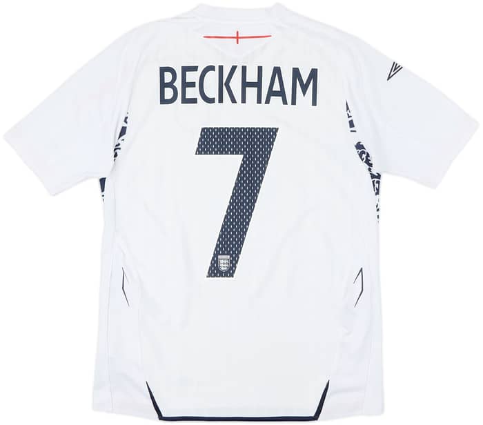 2007-09 England Home Shirt Beckham #7 - 6/10 - (XL.Boys)
