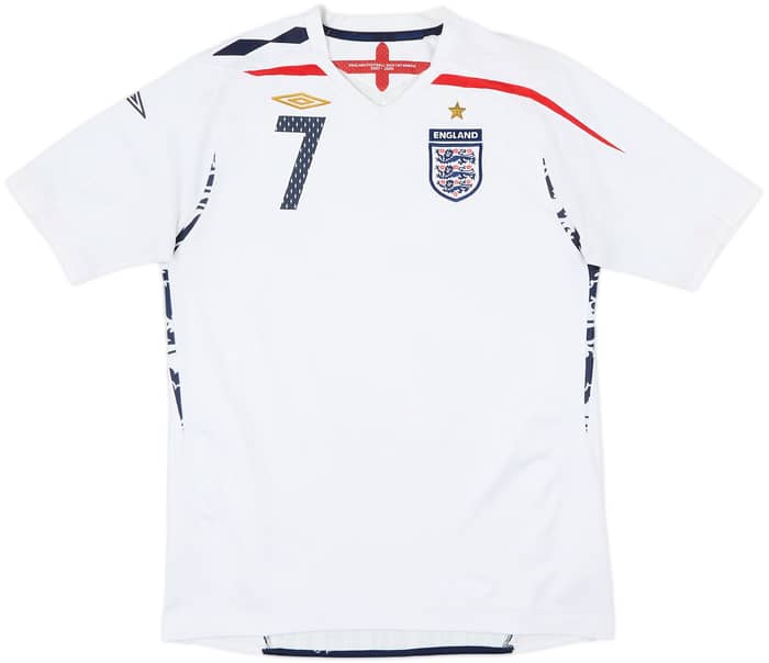 2007-09 England Home Shirt Beckham #7 - 6/10 - (XL.Boys)