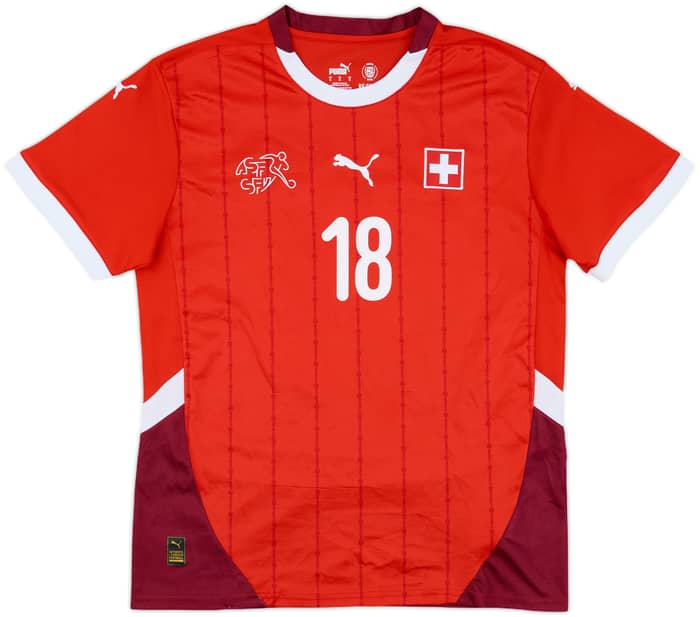 2024-25 Switzerland Home Shirt Fiolo #18 - 8/10 - (M)