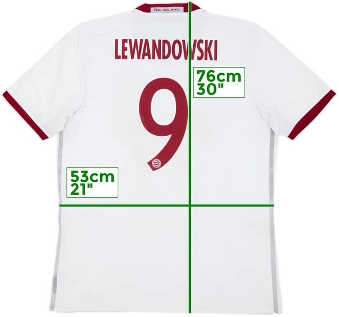 2016-17 Bayern Munich Third Shirt Lewandowski #9 - 6/10 - (L)