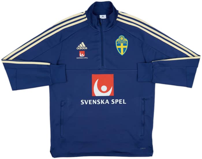 2017-18 Sweden Player Issue adidas 1/4 Zip Drill Top - 7/10 - (L)