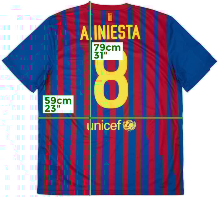 2011-12 Barcelona Home Shirt A.Iniesta #8 - 8/10 - (XL)