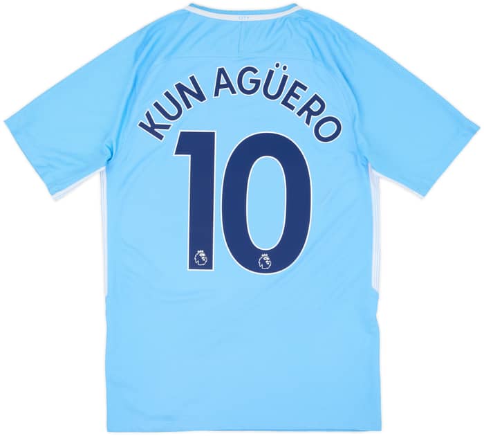 2017-18 Manchester City Home Shirt Kun Aguero #10 - 9/10 - (S)