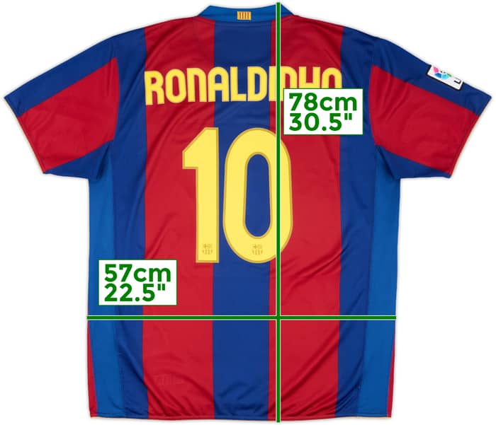 2007-08 Barcelona Home Shirt Ronaldinho #10 - 7/10 - (XL)