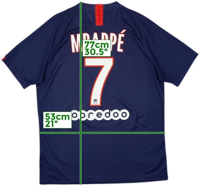 2019-20 Paris Saint-Germain Home Shirt Mbappe #7 - 8/10 - (L)