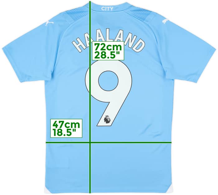2023-24 Manchester City Home Shirt Haaland #9 - 9/10 - (S)