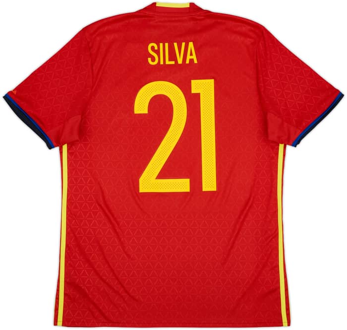 2016-17 Spain Home Shirt Silva #21 - 9/10 - (L)