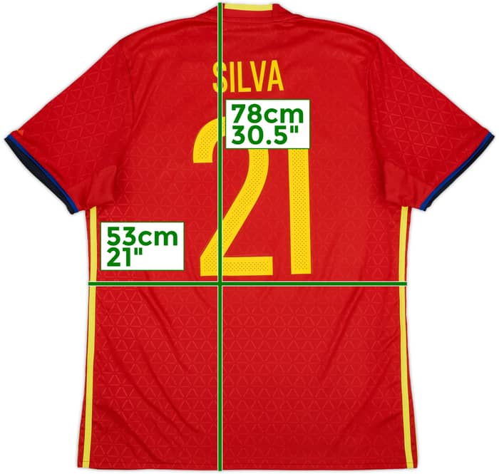 2016-17 Spain Home Shirt Silva #21 - 9/10 - (L)
