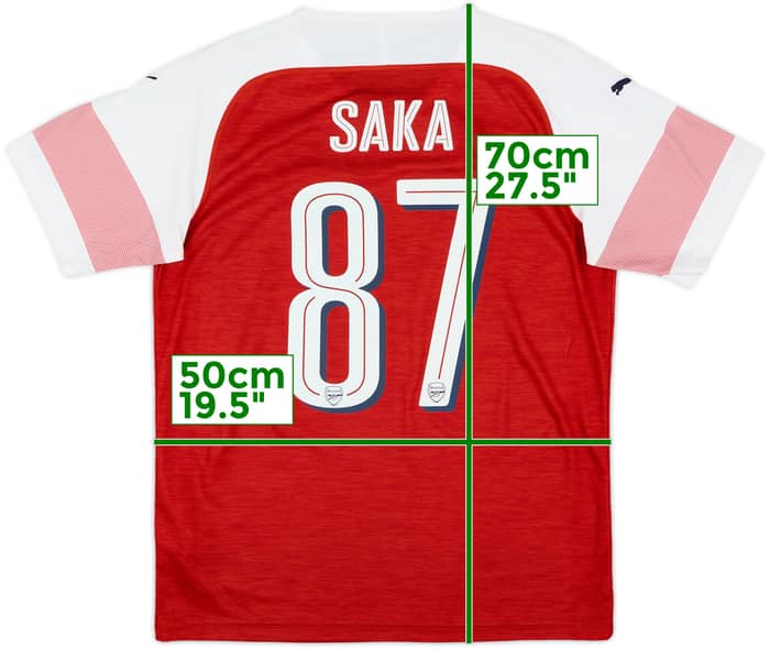 2018-19 Arsenal Home Shirt Saka #87 - 9/10 - (M)