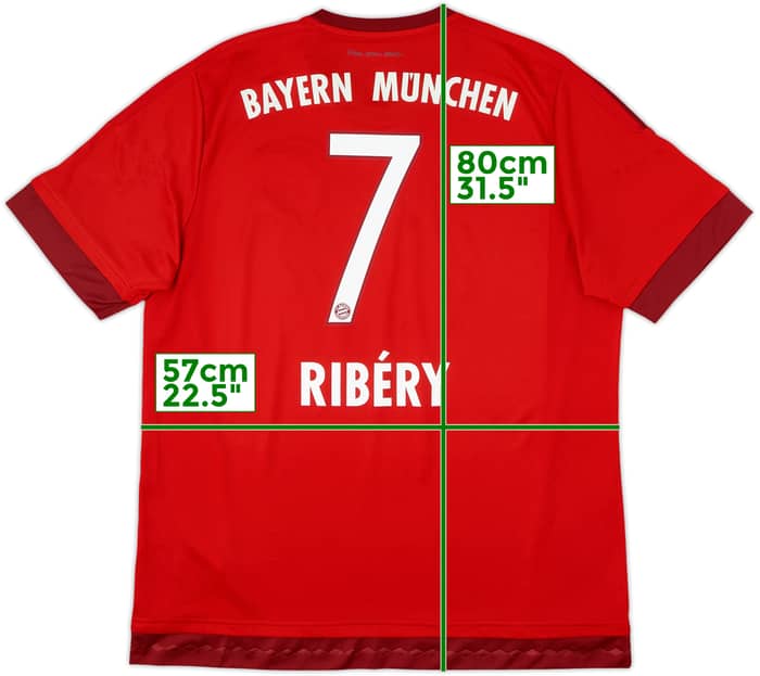 2015-16 Bayern Munich Home Shirt Ribery #7 - 8/10 - (XL)
