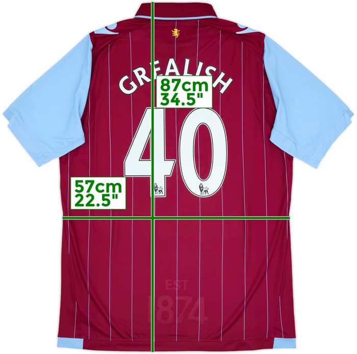2014-15 Aston Villa Home Shirt Grealish #40 - 9/10 - (XXL)