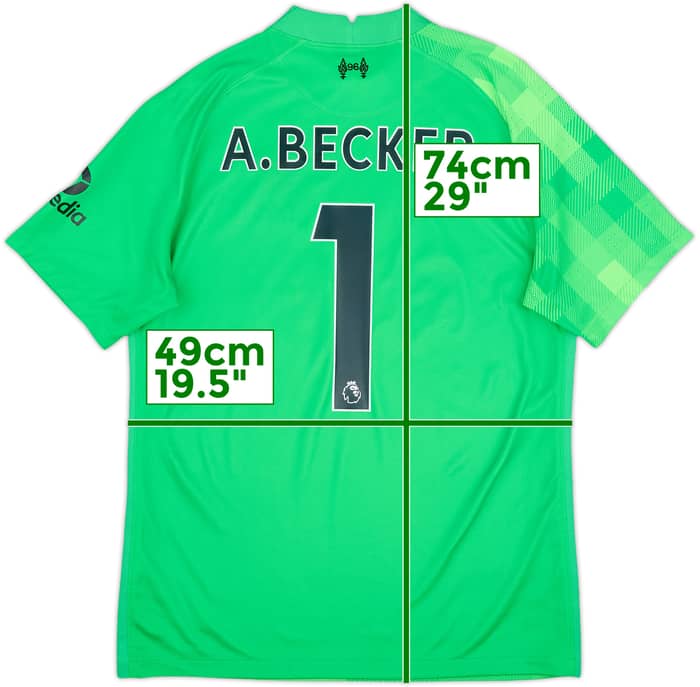 2021-22 Liverpool GK S/S Shirt A.Becker #1 - 10/10 - (M)