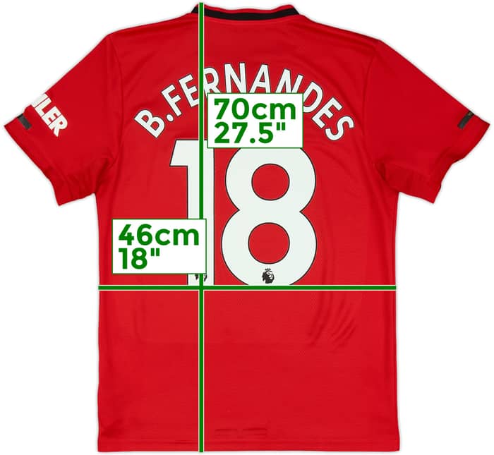 2019-20 Manchester United Home Shirt B.Fernandes #18 - 9/10 - (S)