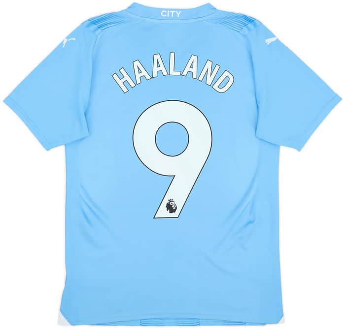 2023-24 Manchester City Home Shirt Haaland #9 - 9/10 - (S)
